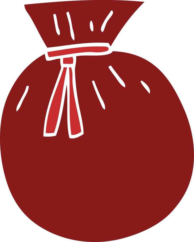 cartoon doodle santa sack vector