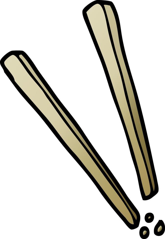palillos de madera de garabato de dibujos animados vector