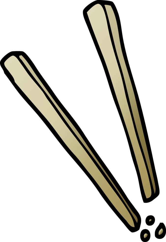 cartoon doodle wooden chopsticks vector