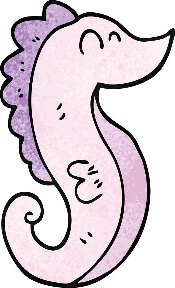 cartoon doodle sea horse vector