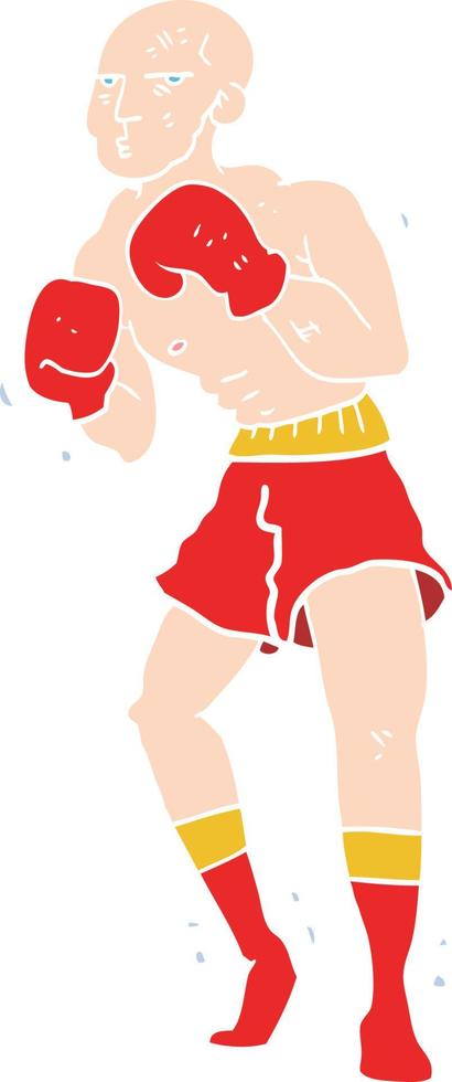 flat color illustration of a cartoon boxer vector