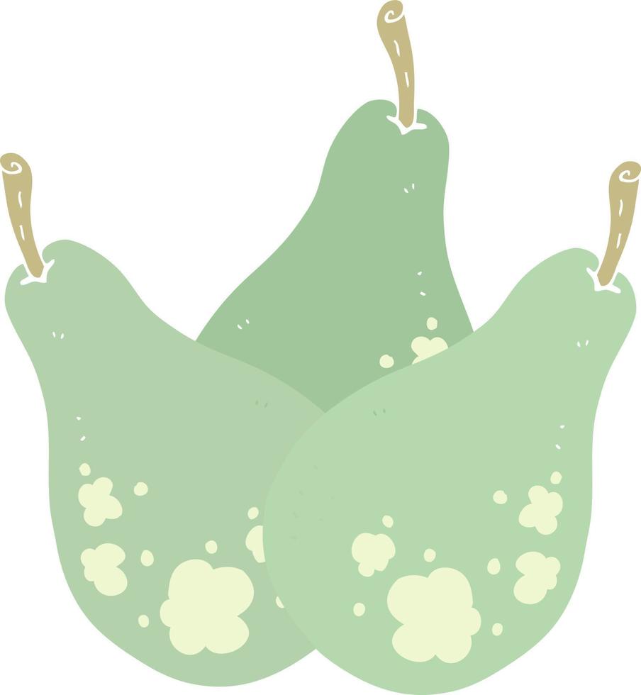 flat color illustration of a cartoon pears vector