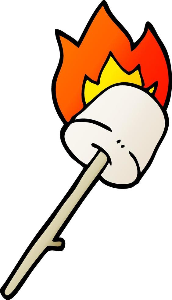 cartoon doodle marshmallow on stick vector