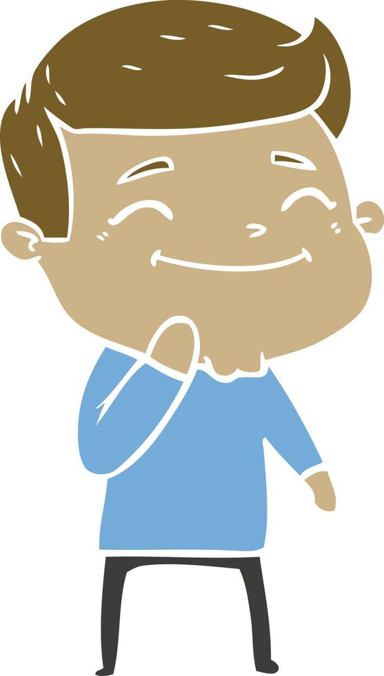 happy flat color style cartoon man vector