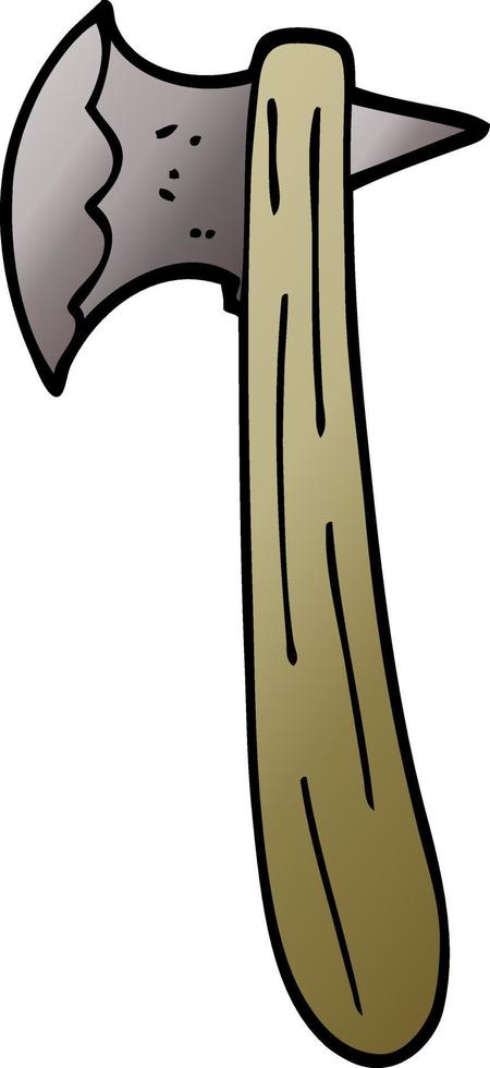 cartoon doodle old axe vector