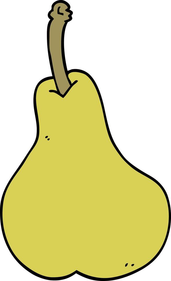 cartoon doodle of a pear vector