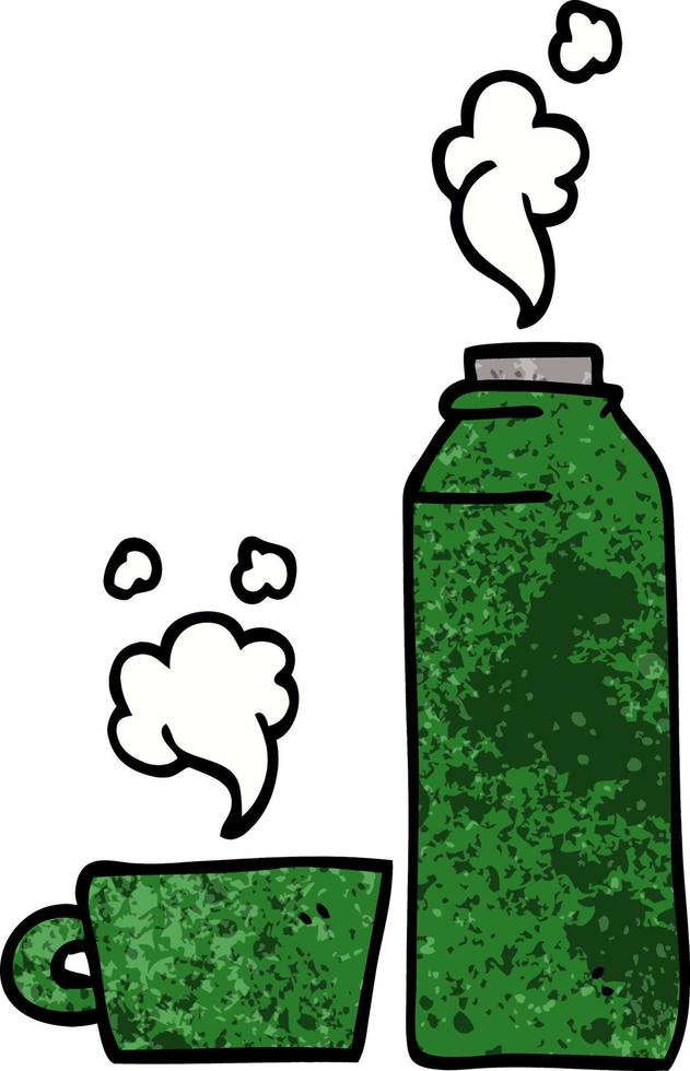 cartoon doodle hot drink in flask vector