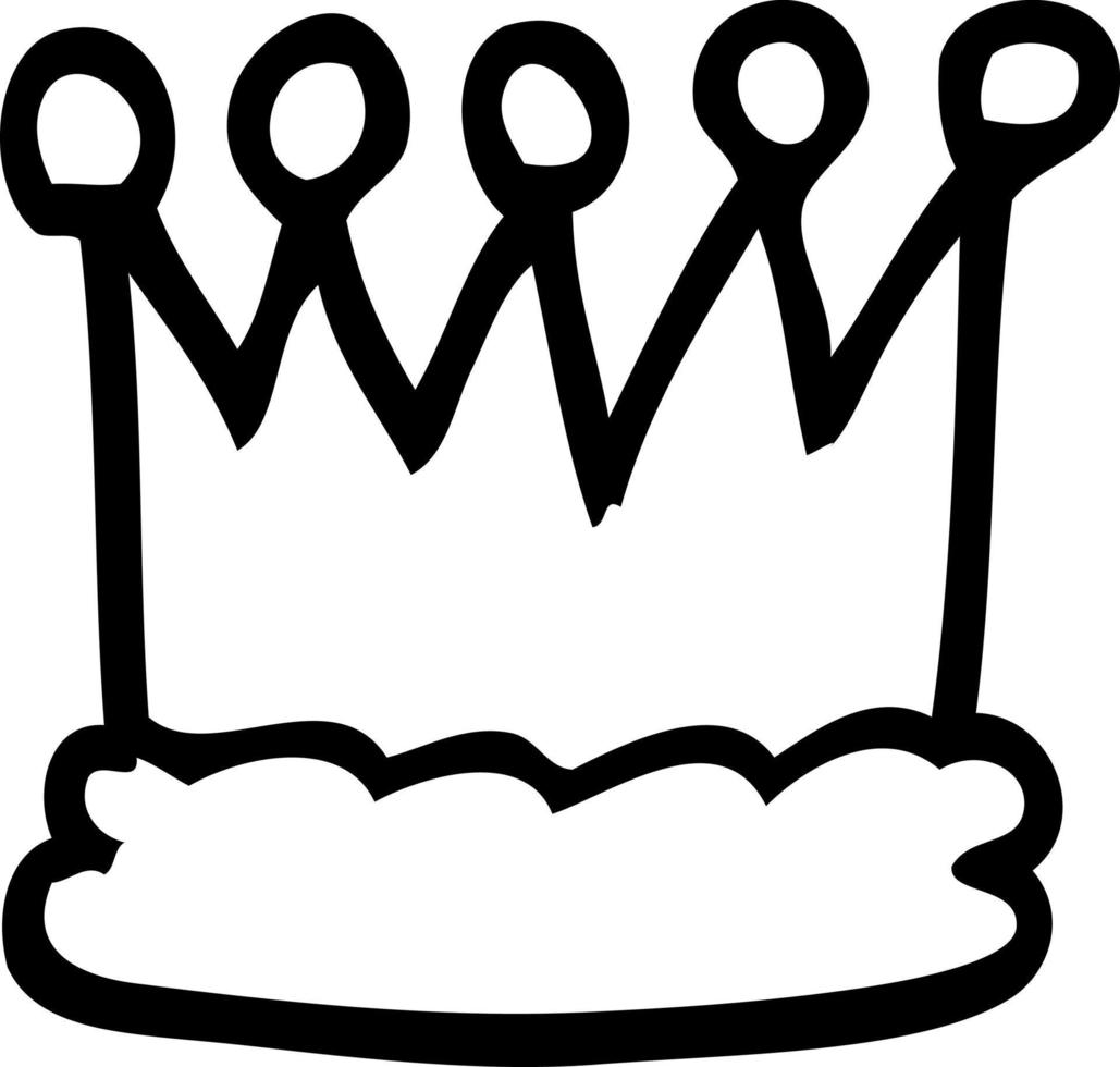 line drawing cartoon gold crown vector