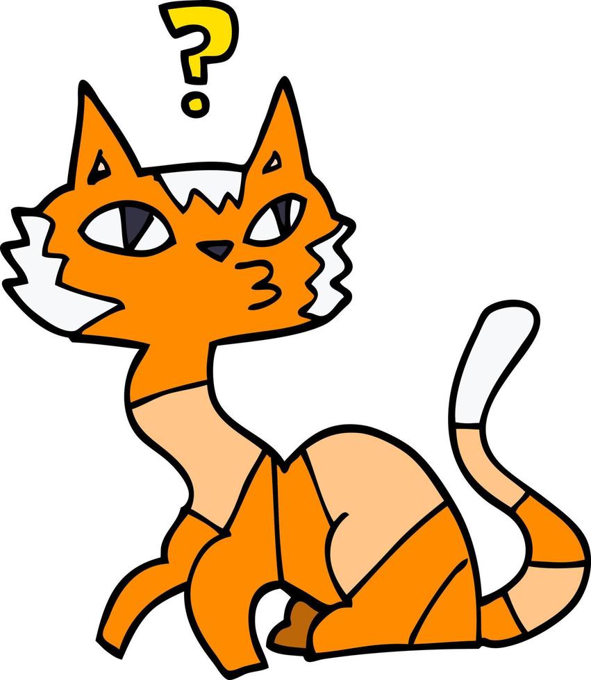 cartoon doodle cat vector