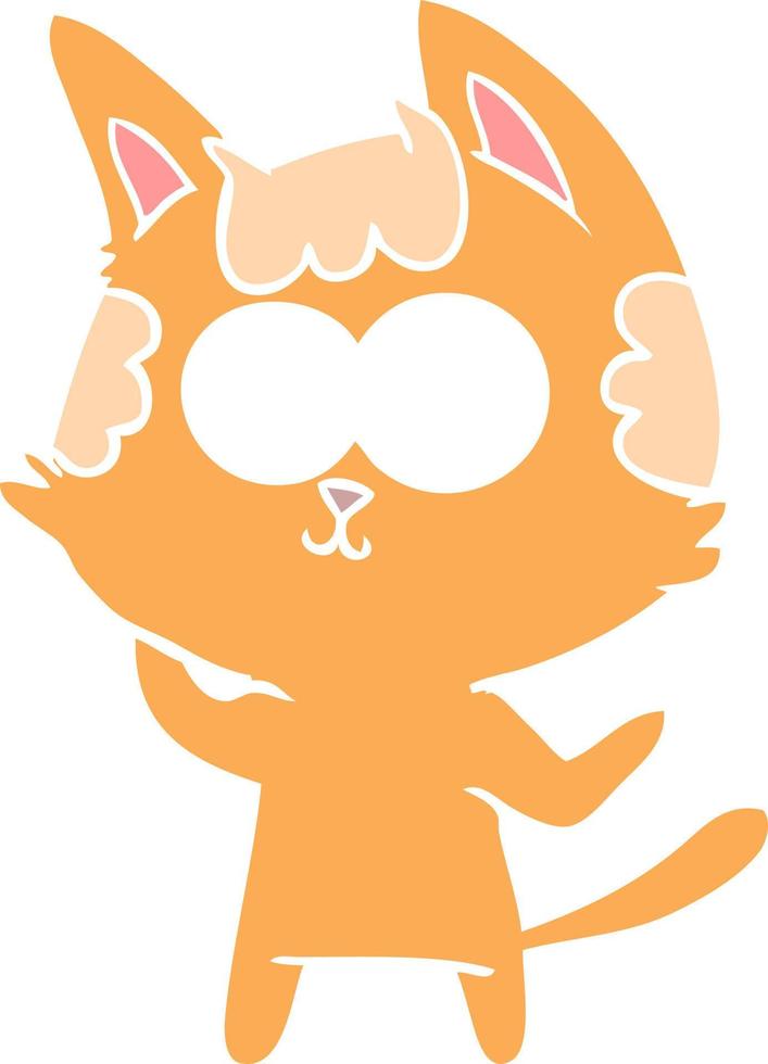 gato de dibujos animados de estilo de color plano feliz vector