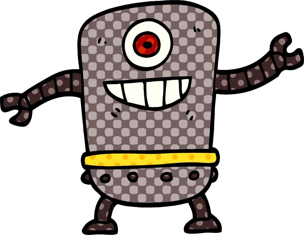 cartoon doodle robot vector