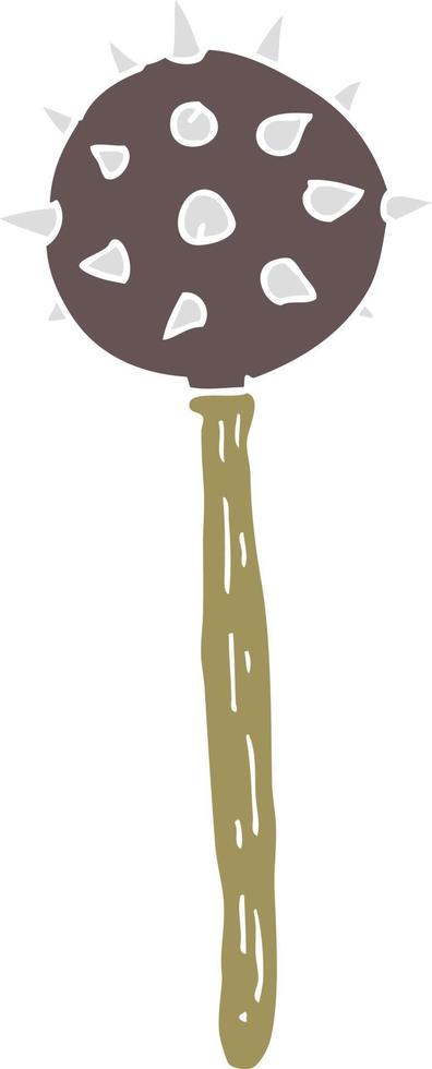 flat color style cartoon medieval mace vector