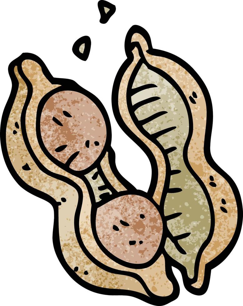 cartoon doodle peanuts in shell vector