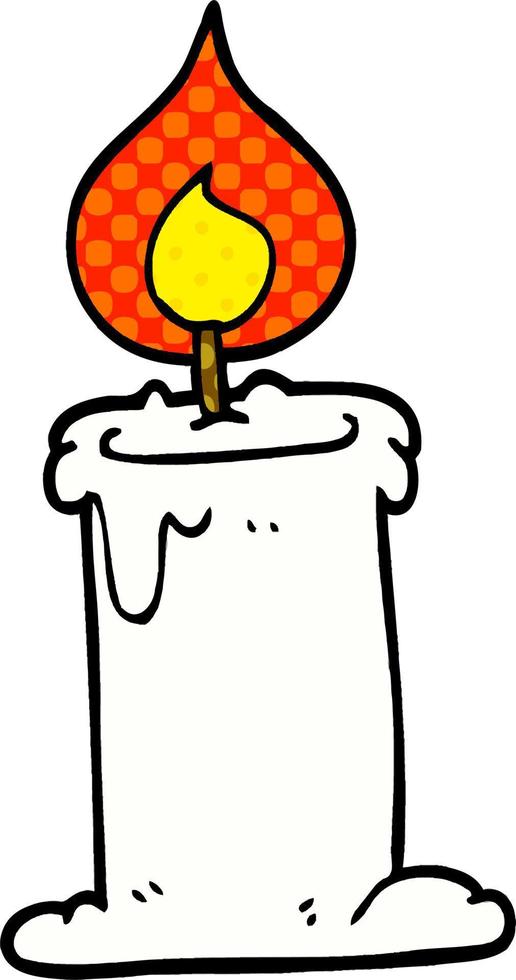 cartoon doodle candle burning vector