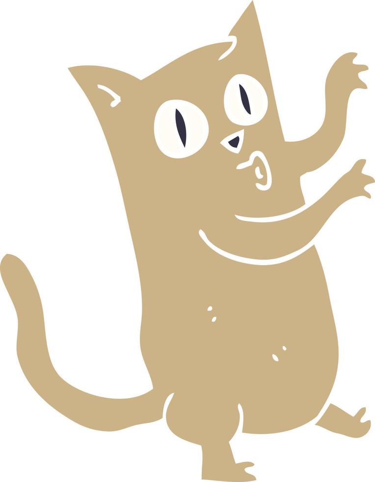 caricatura, garabato, bailando, gato vector