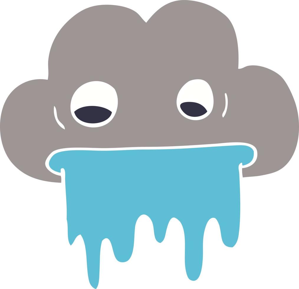 cartoon doodle rain cloud vector