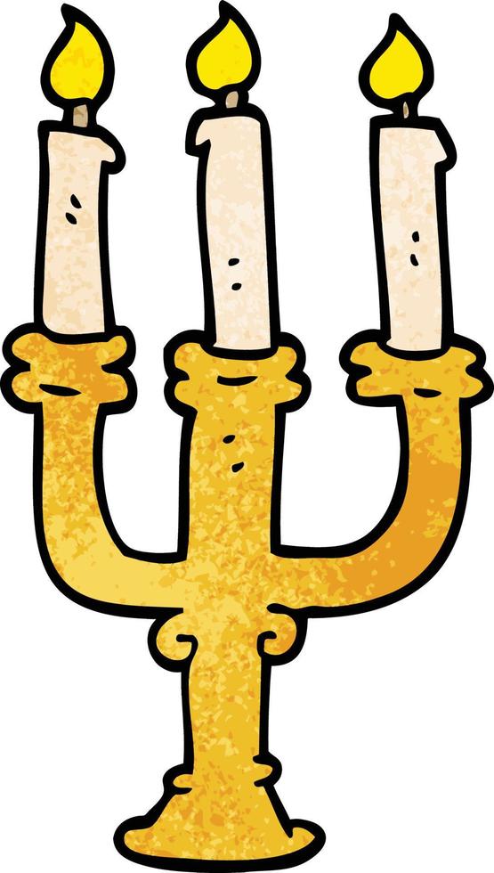 cartoon doodle candlestick holder vector