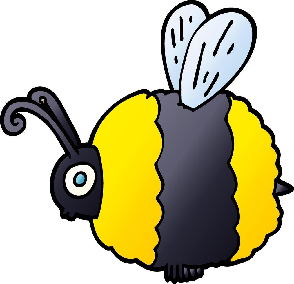 caricatura, garabato, abeja vector