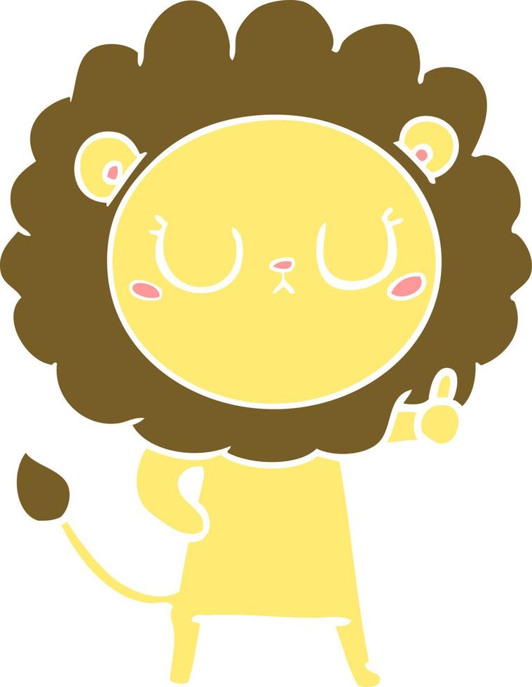 flat color style cartoon lion vector