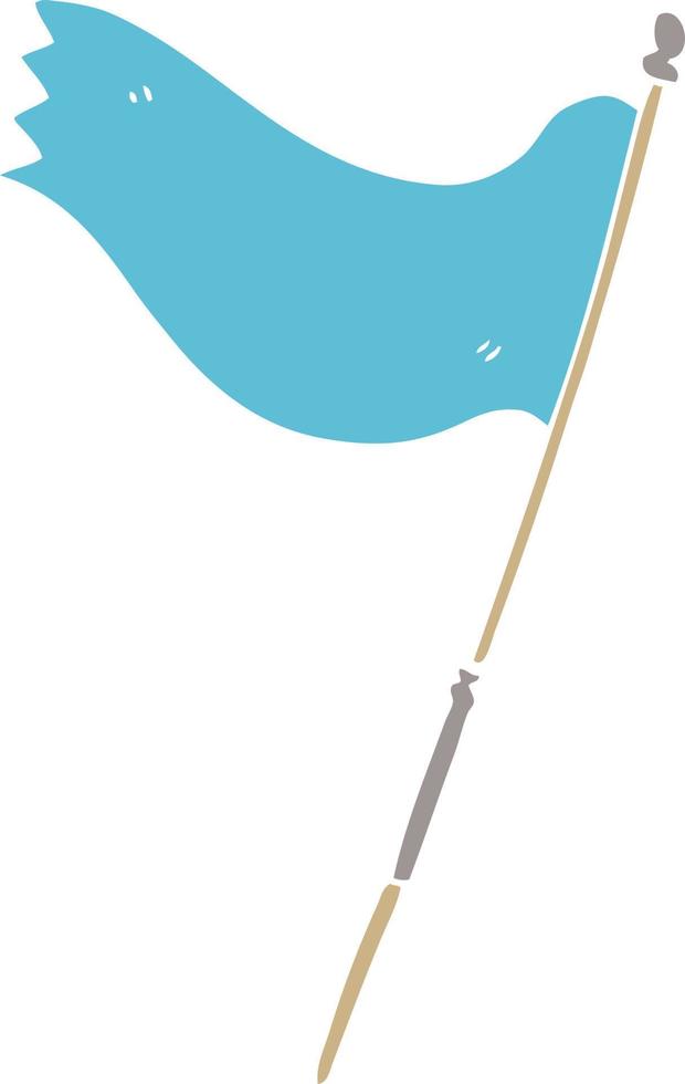 cartoon doodle of a blue flag vector