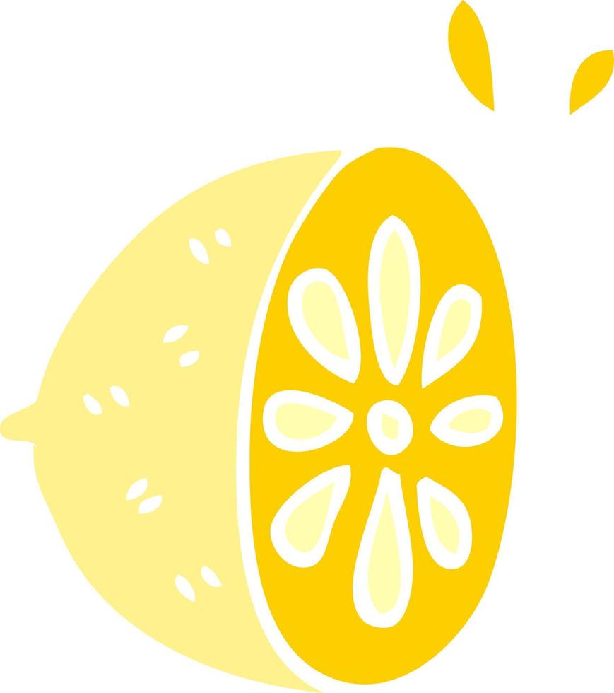 cartoon doodle lemon fruit vector