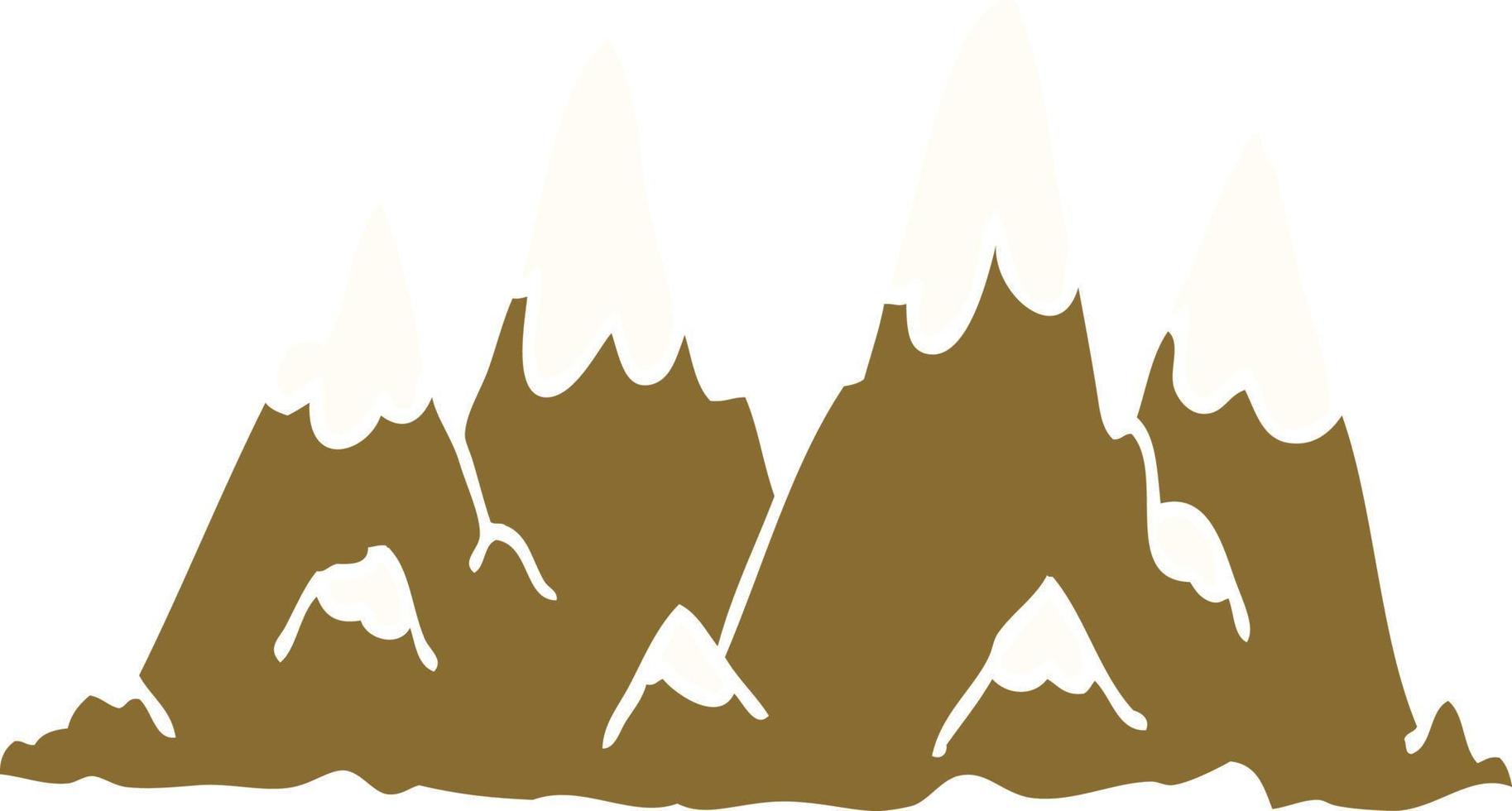 cartoon doodle mountain range vector