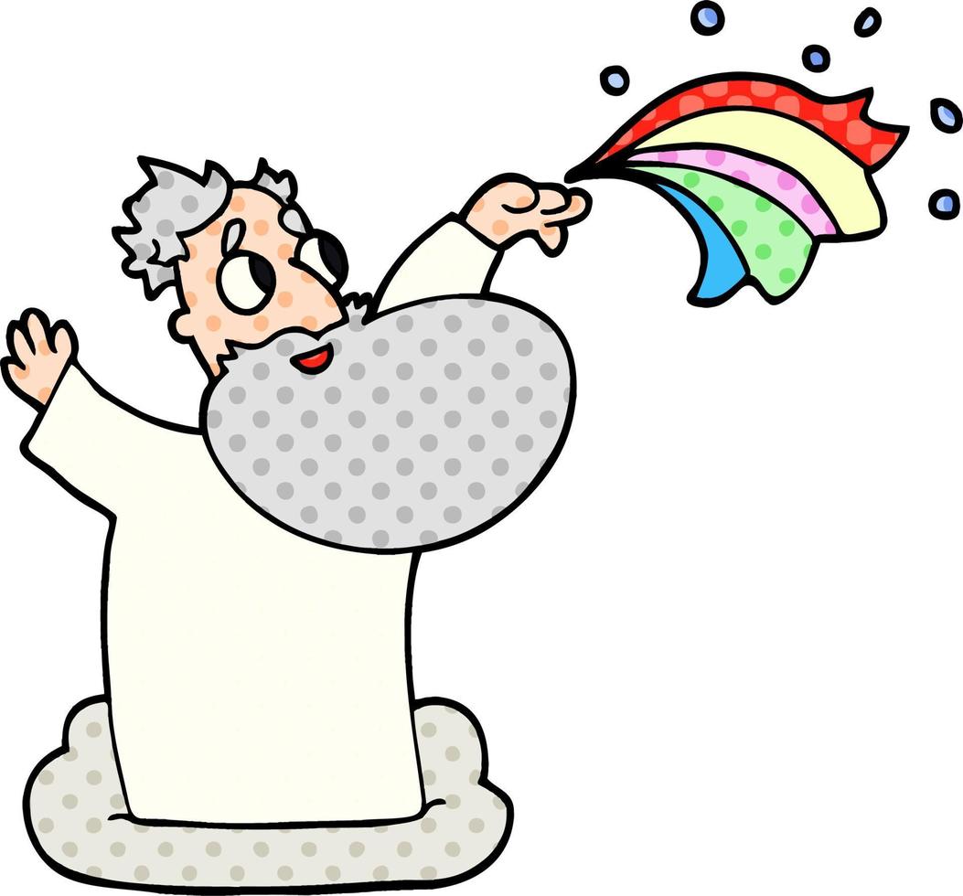 cartoon doodle god on cloud vector