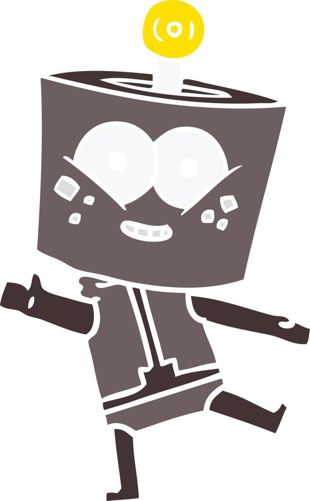 happy flat color style cartoon robot dancing vector