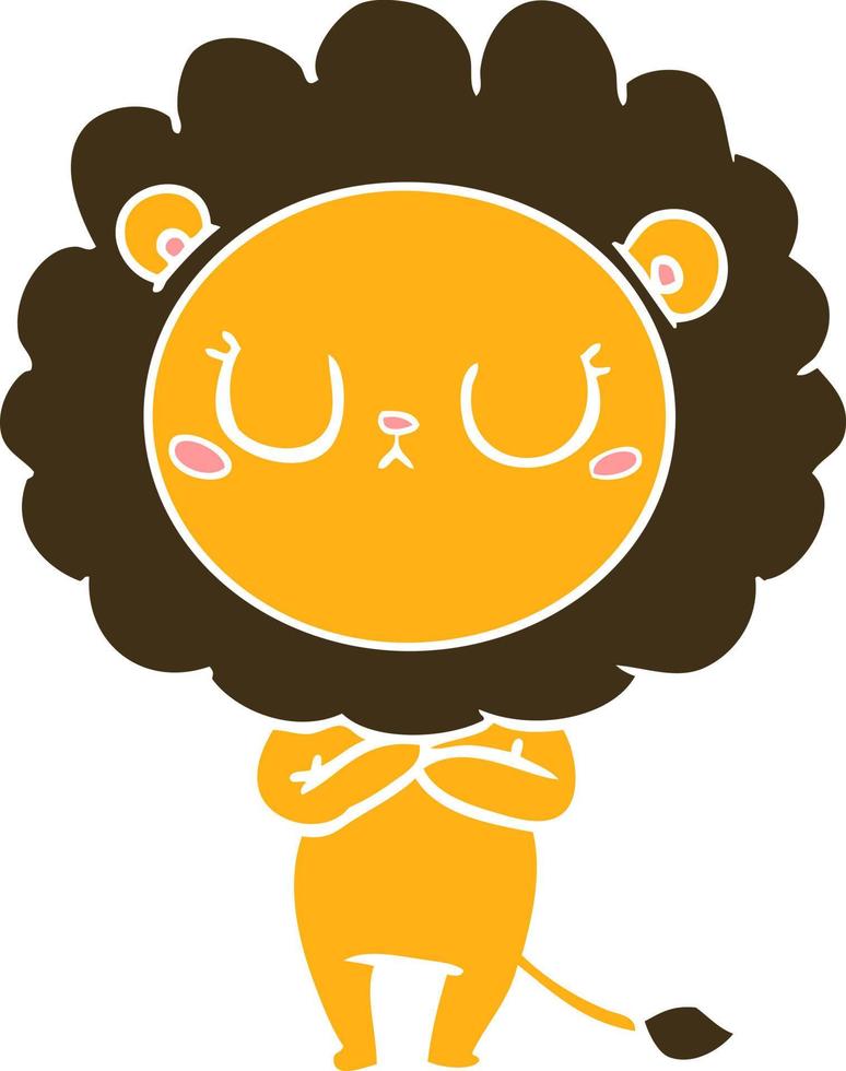 flat color style cartoon lion vector