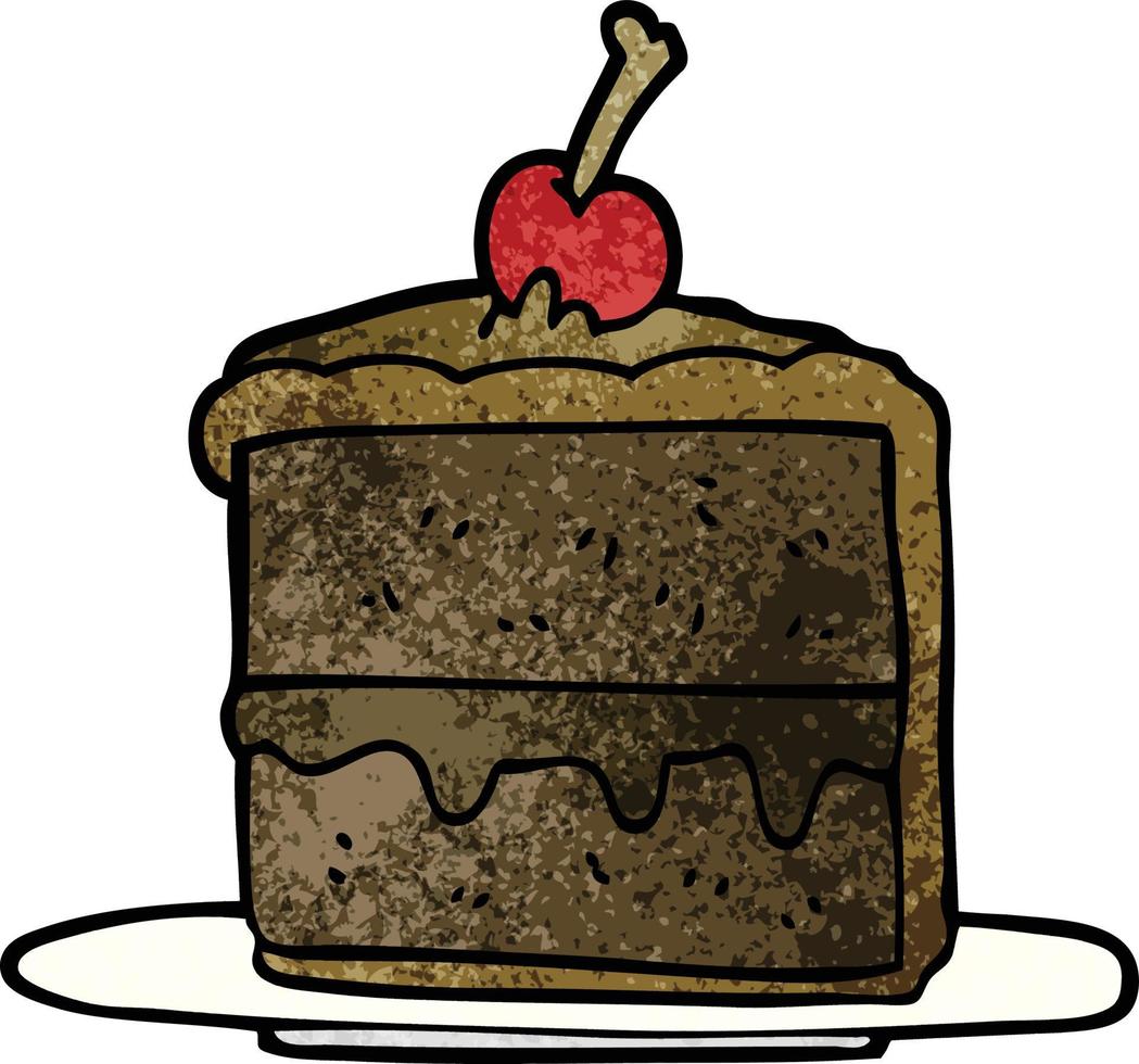 cartoon doodle chocolate cake vector