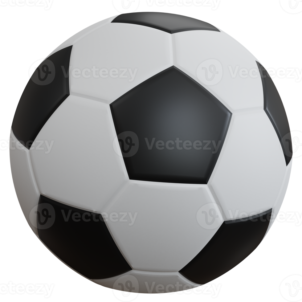 3D-Rendering-Fußball isoliert png