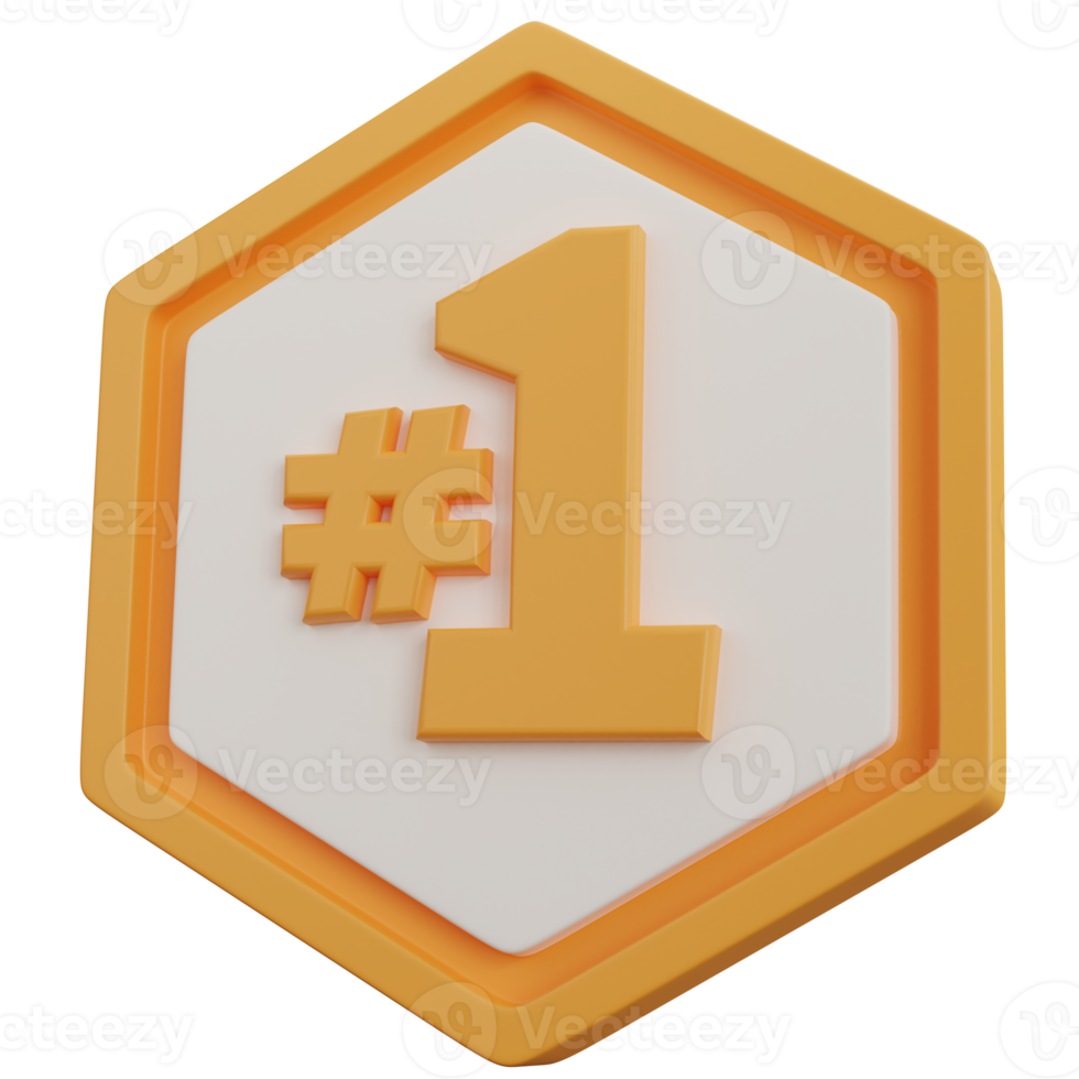 3d rendering victory badge isolated png