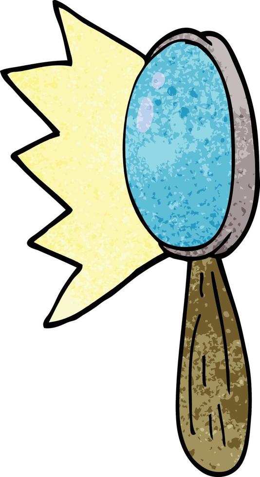 cartoon doodle magnifying glass vector