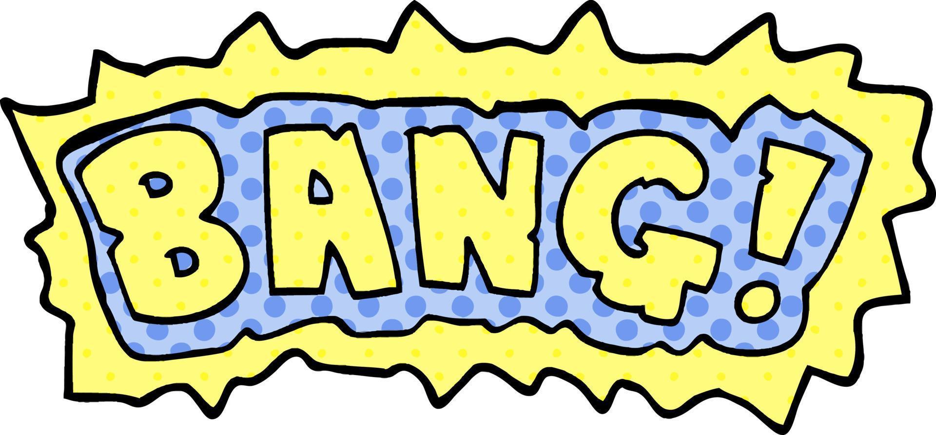 cartoon doodle word bang vector