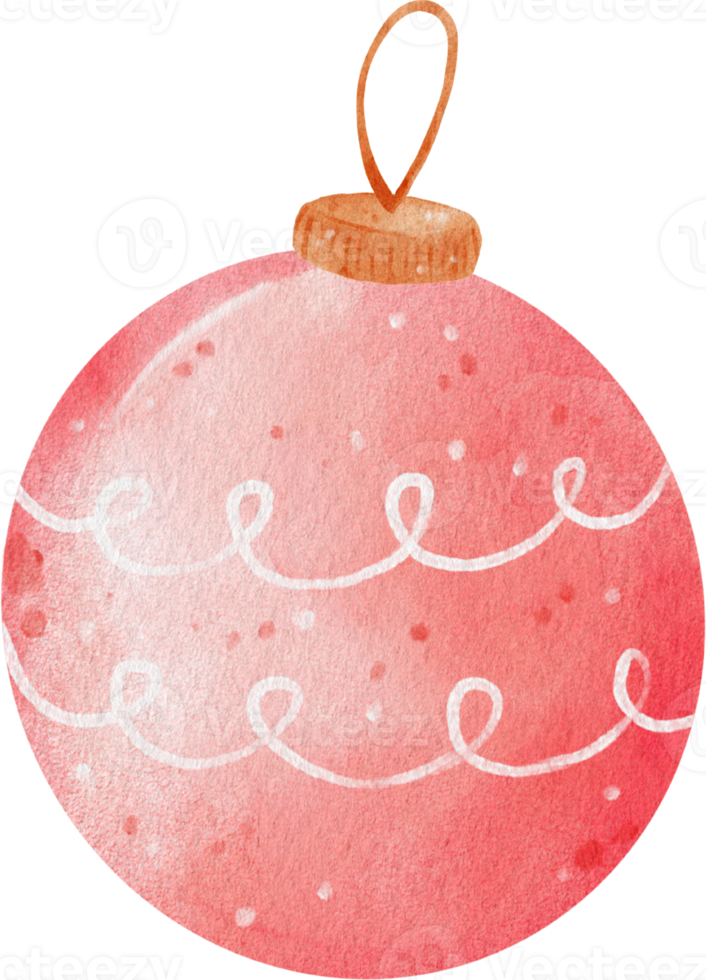 Cute Christmas ball ornament bauble watercolor illustration png