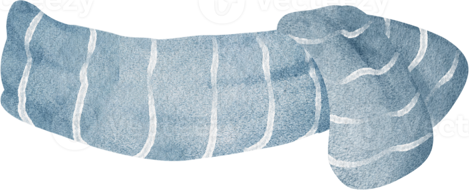 söt jul vinter- blå scarf vattenfärg hand dra illustration png