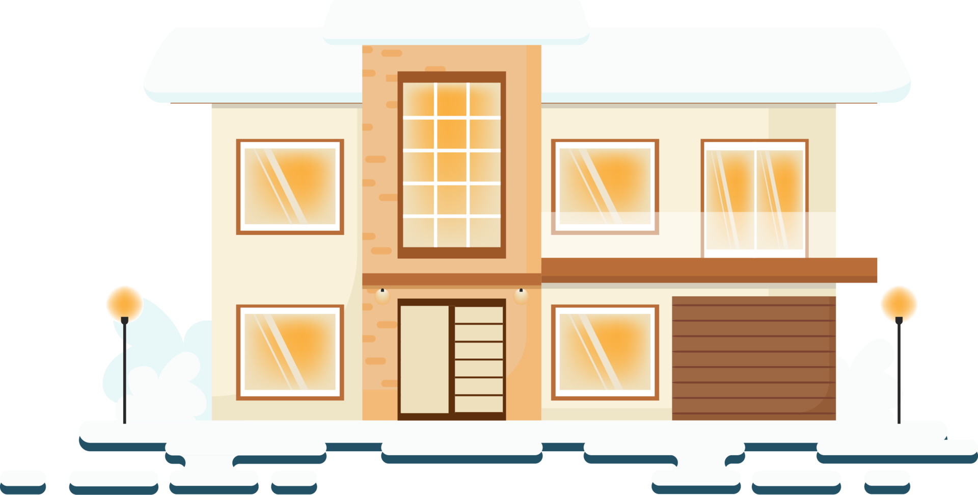 white snow cover christmas flat style house 12163042 PNG