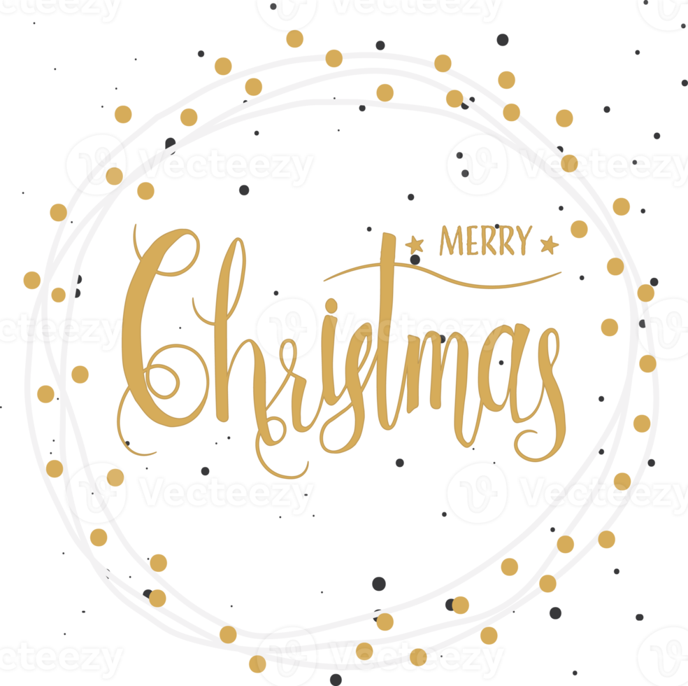 golden merry christmas wreath frame with hand written calligraphy png