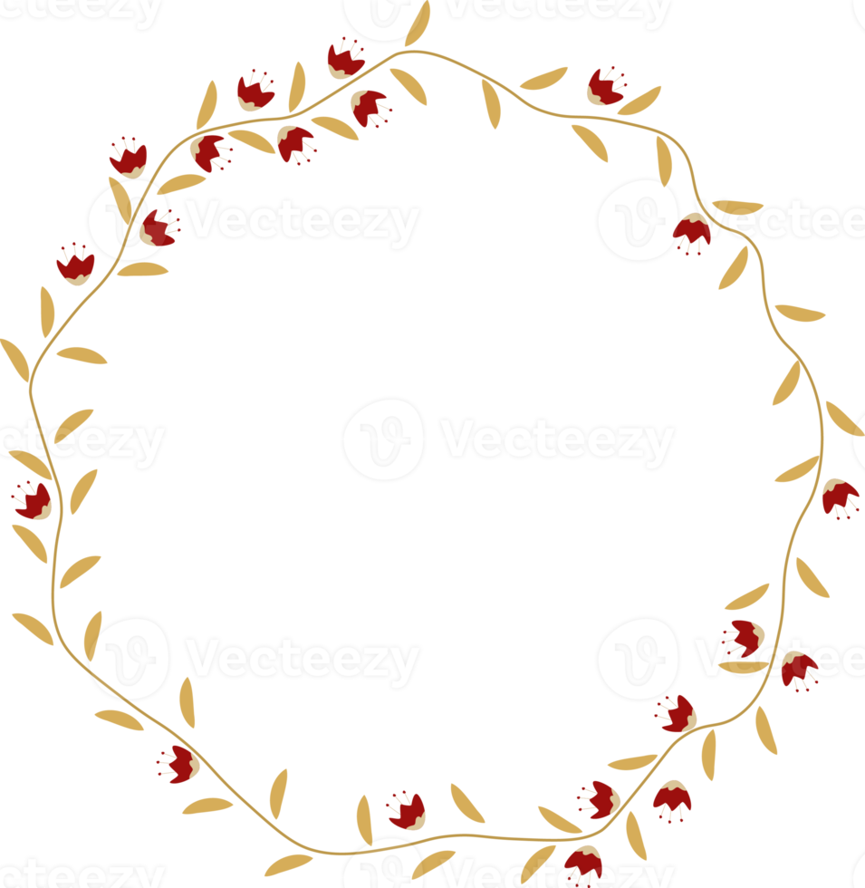 golden christmas wreath with red calligraphy png