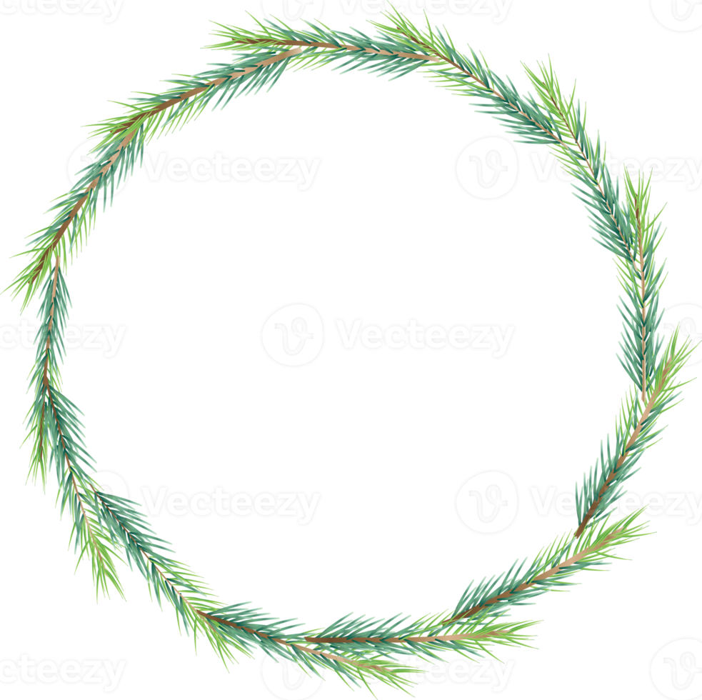 Kerstmis minimaal pijnboom doorbladert krans kader png