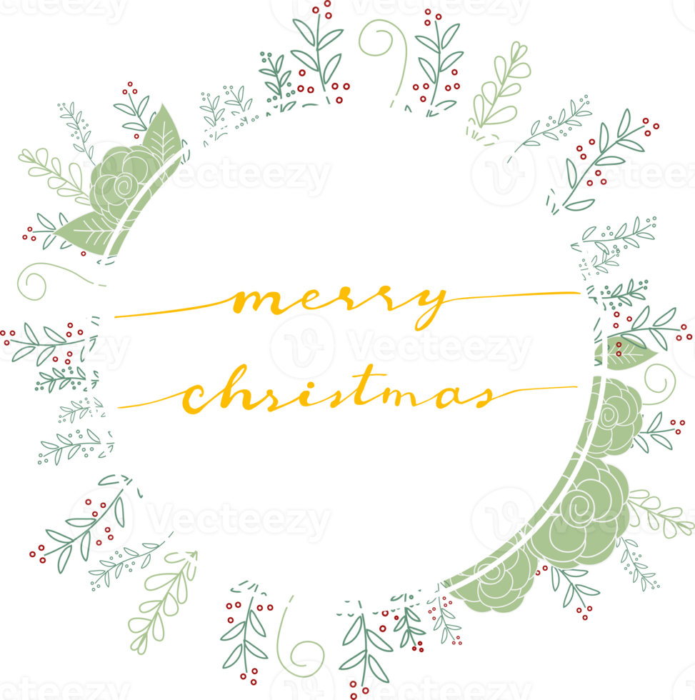 goldene kalligraphie der frohen weihnachten im grünen kranz png
