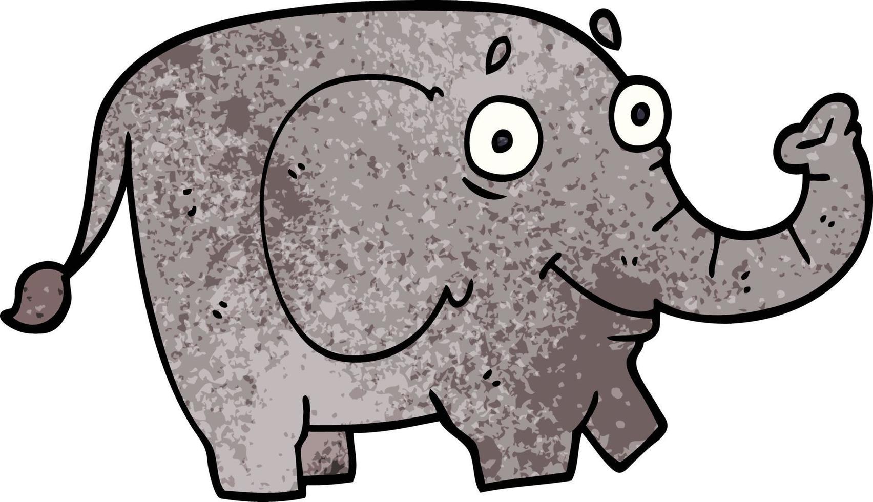 cartoon doodle funny elephant vector