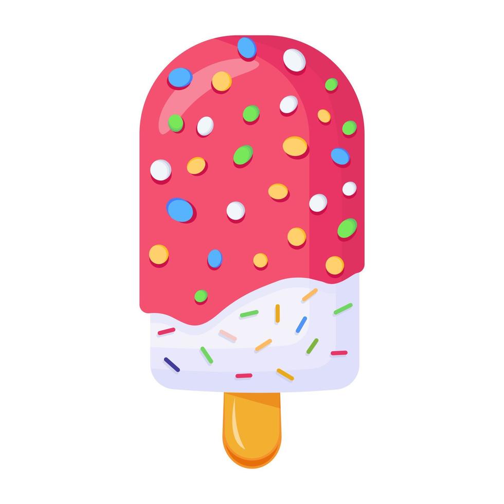 mira este colorido ícono plano de helado vector