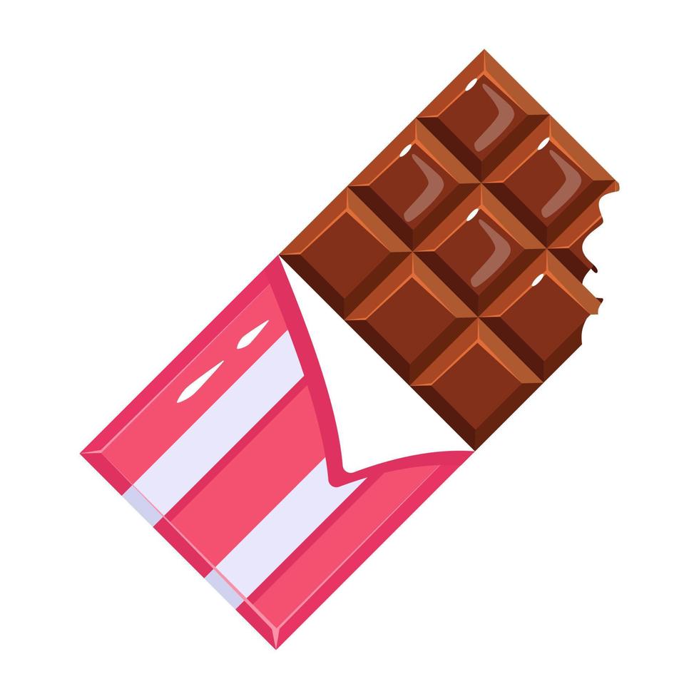 toma este increíble ícono plano de chocolate vector