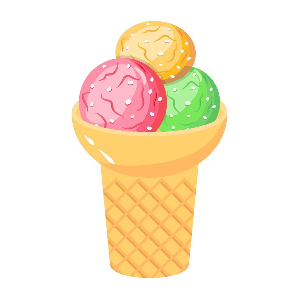 mira este colorido ícono plano de helado vector