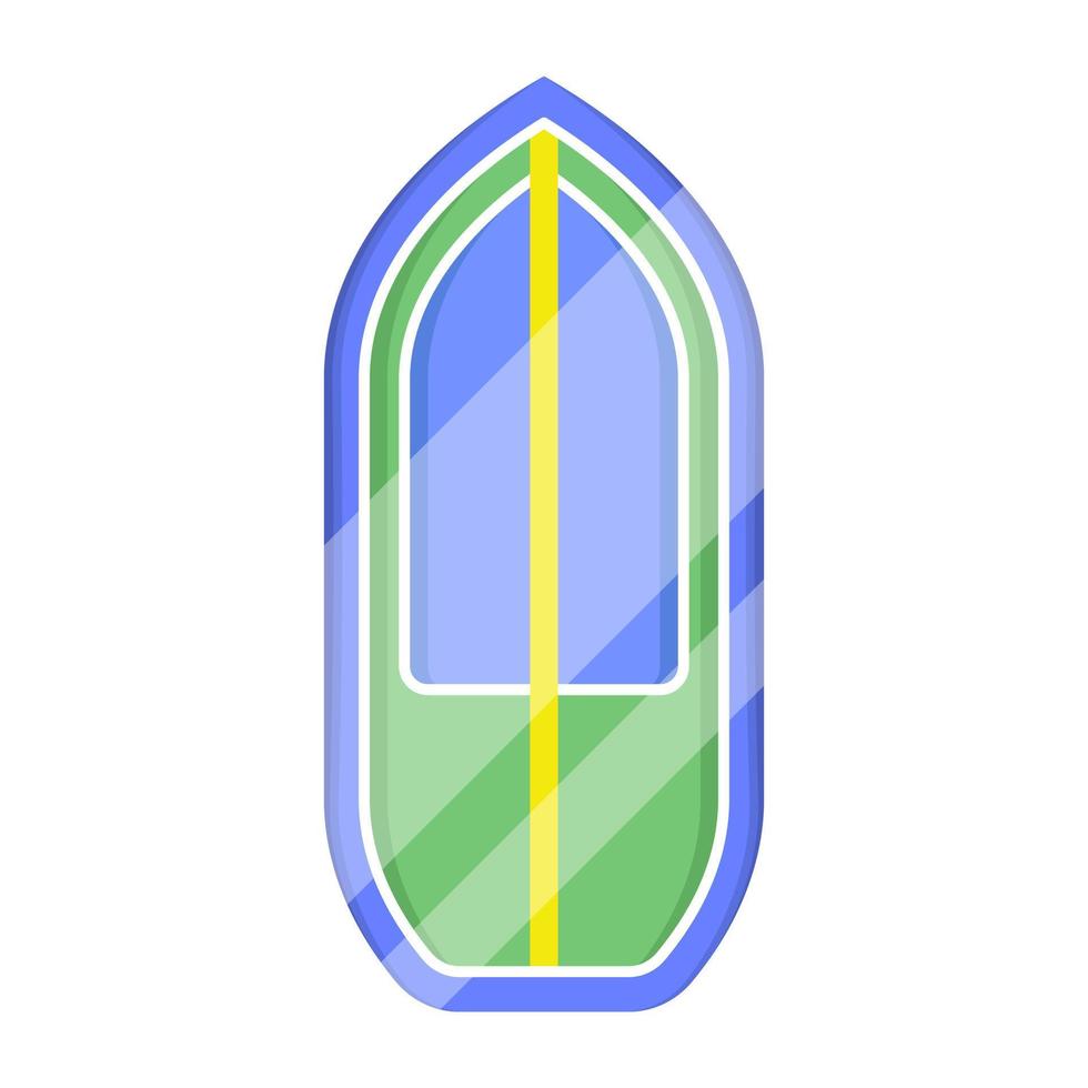 A flat vector illustration of a surfboard