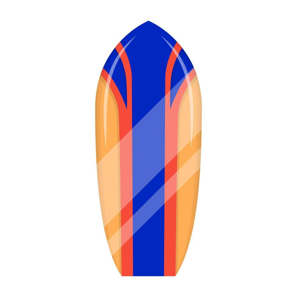 A flat vector illustration of a surfboard