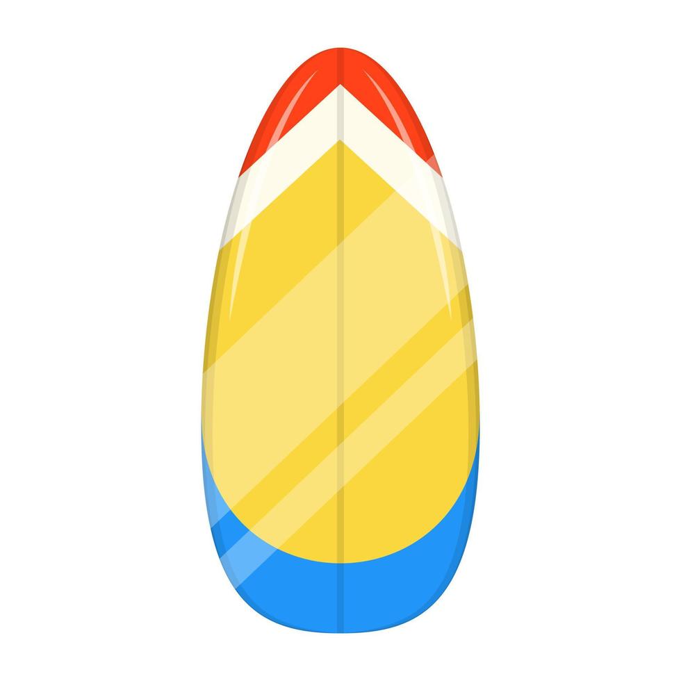 A flat vector illustration of a surfboard