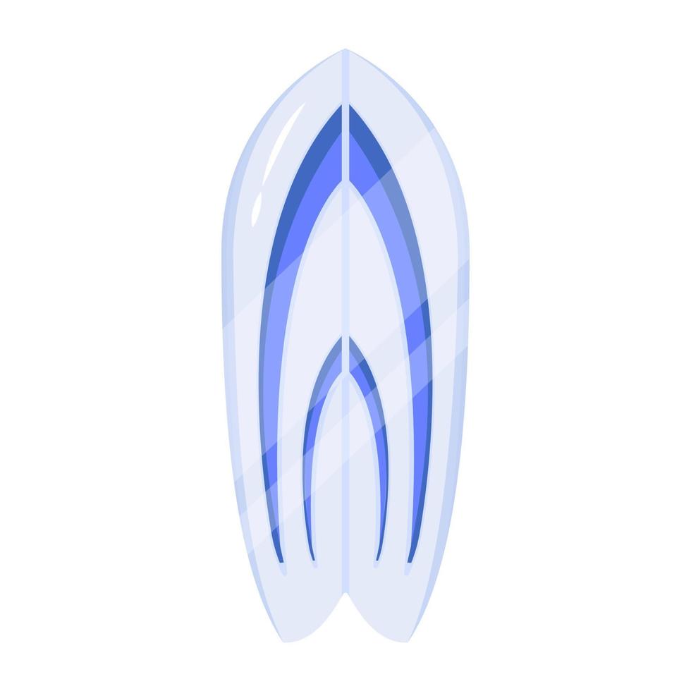 A flat vector illustration of a surfboard