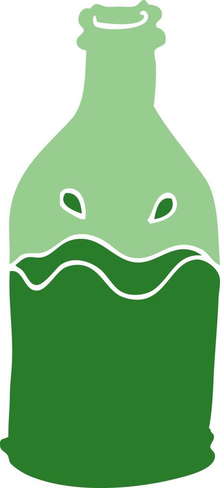 cartoon doodle green bottle vector